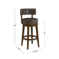 HH2 Home Lawton Wood & Upholstered Swivel Bar Height Stool - image 6
