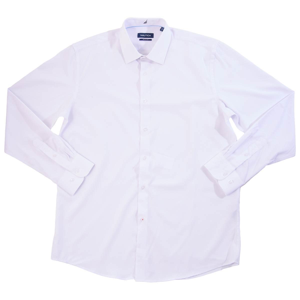 Mens Nautica Slim Fit Stretch Dress Shirt - White
