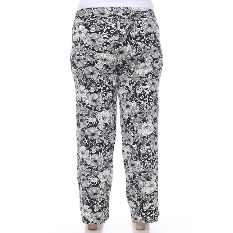 Plus Size White Mark Floral Paisley Palazzo Pants