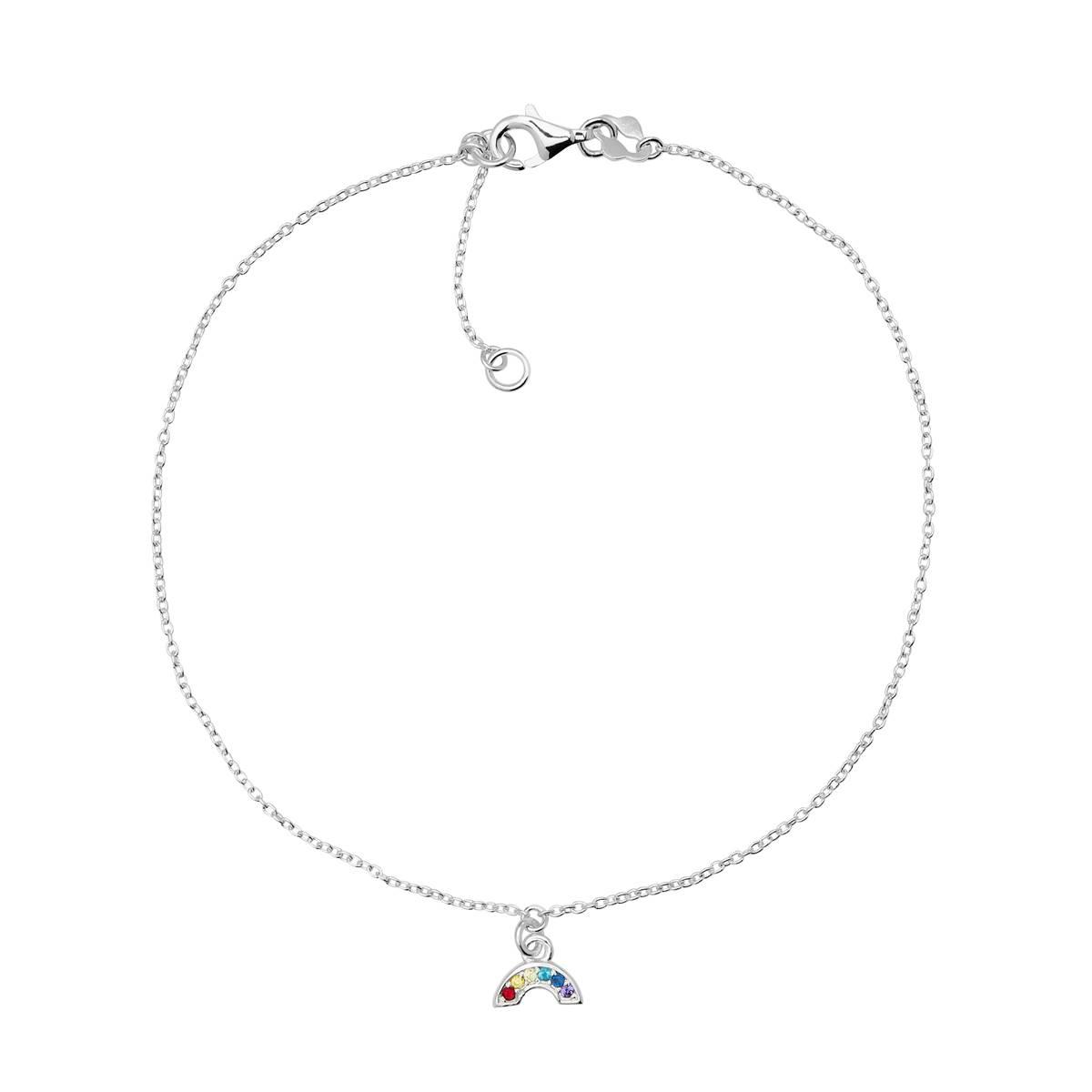 Barefootsies CZ & Glass Rainbow on Chain Anklet,New Products : American Fashion Style Bags On Sale