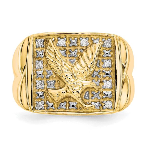 Mens Diamond Classics™ 10kt. Gold 1/10ctw. Diamond Eagle Ring
