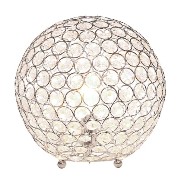 Lalia Home Elipse Medium 10in. Metal/Crystal Round Orb Table Lamp