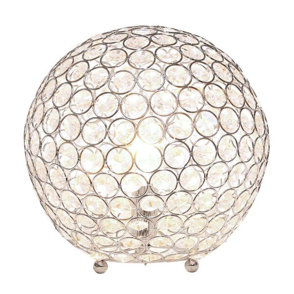 Lalia Home Elipse Medium 10in. Metal/Crystal Round Orb Table Lamp - image 