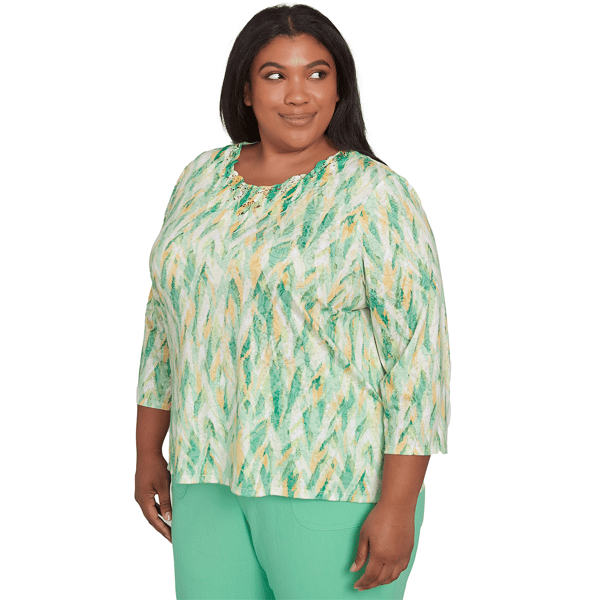 Plus Size Alfred Dunner Rise & Shine Bright Stroke Blouse