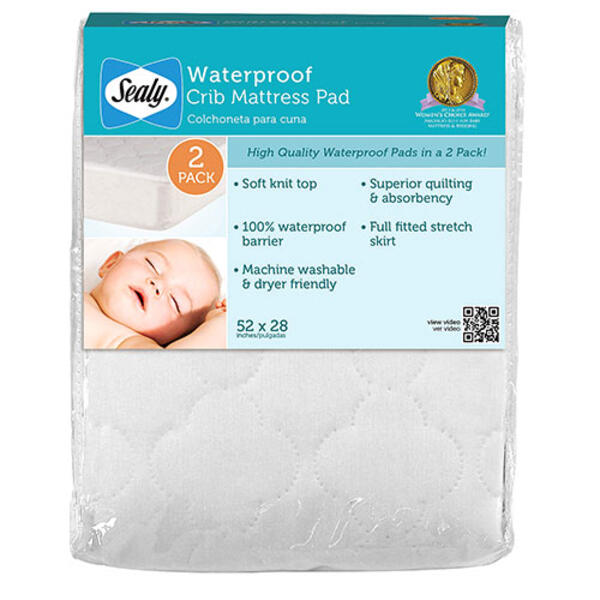 Sealy Waterproof Crib Mattress Pad - 2pk. - image 