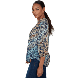 Womens Ruby Rd. Mythical Floral Ombre Asymmetric Hem Blouse