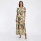 Womens Vivid Aura Short Sleeve Floral Mesh Midi Dress - image 1