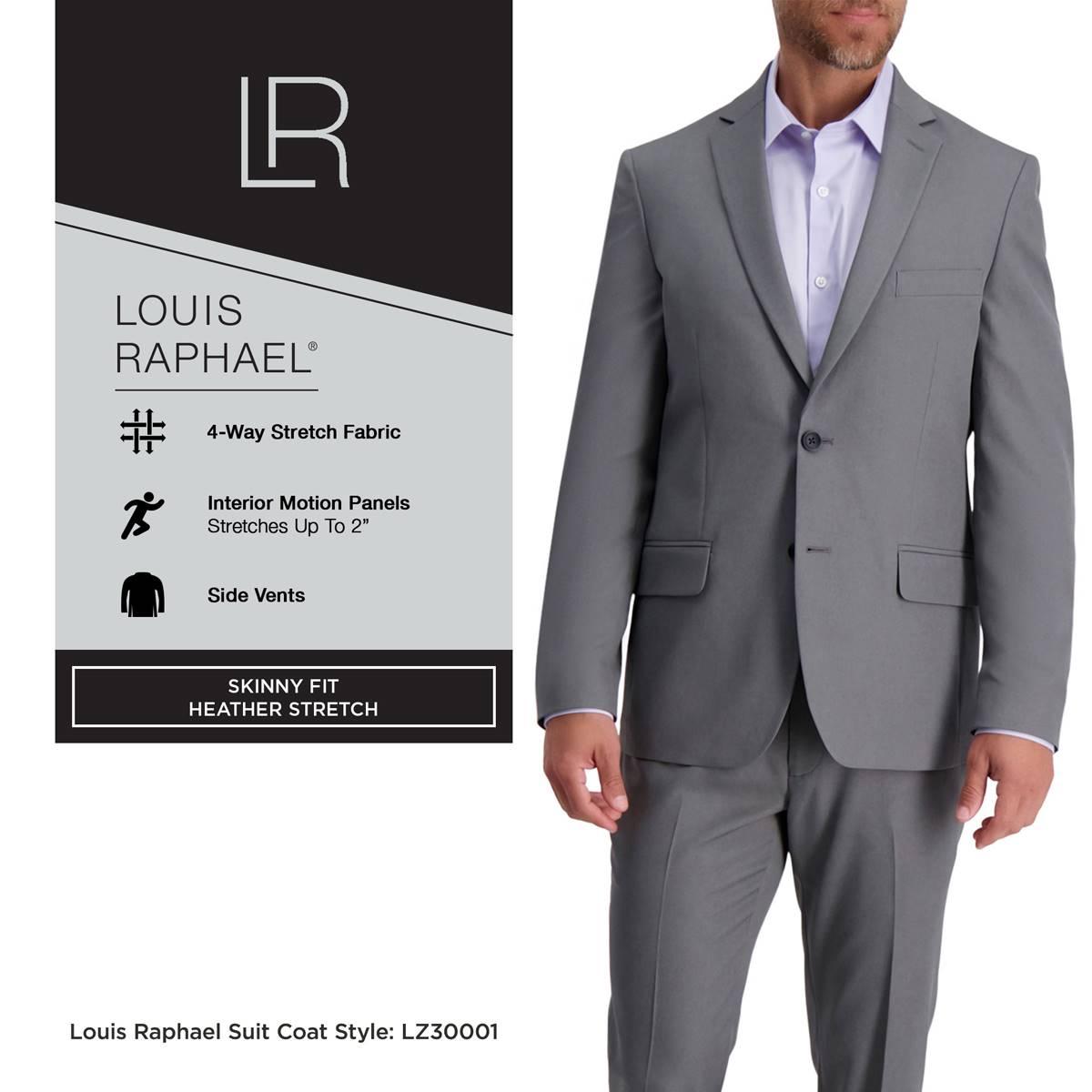 Louis Raphael Herren Anzugjacke - 2-Knopf, Wollmix Anthrazit Mit Seitenschlitzen