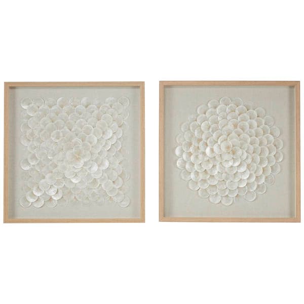 9th & Pike&#174; Set of 2 Shell Shadow Boxes Coastal Wall Art