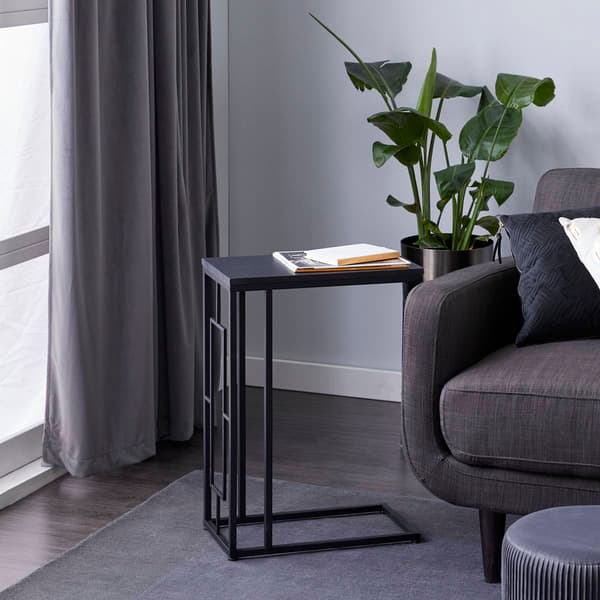 9th & Pike&#174; Contemporary Black Metal Accent Table