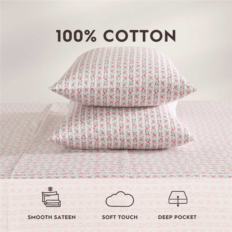 Laura Ashley® Marta Cotton Sateen Stripe Sheet Set