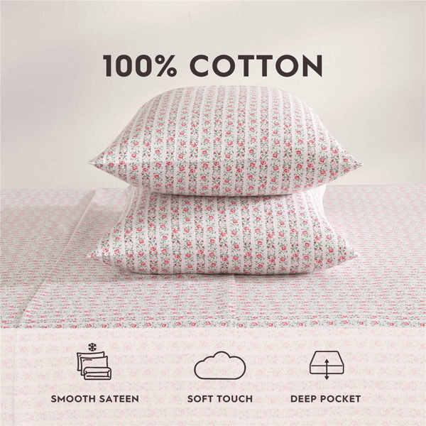 Laura Ashley® Marta Cotton Sateen Stripe Sheet Set