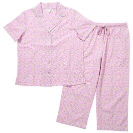 Petites Carole Hochman Short Sleeve Floral Capri Pajama Set