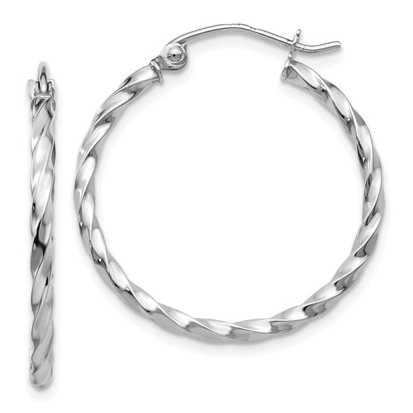 Gold Classics&#40;tm&#41; 14kt. White Gold 22mm Hoop Earrings - image 