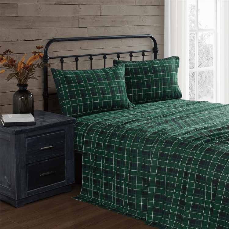 Truly Soft Tartan Plaid Flannel Sheet Set