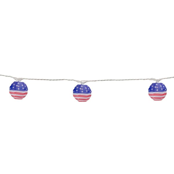 Northlight Seasonal Flag Paper Lantern Lights - 10 Count