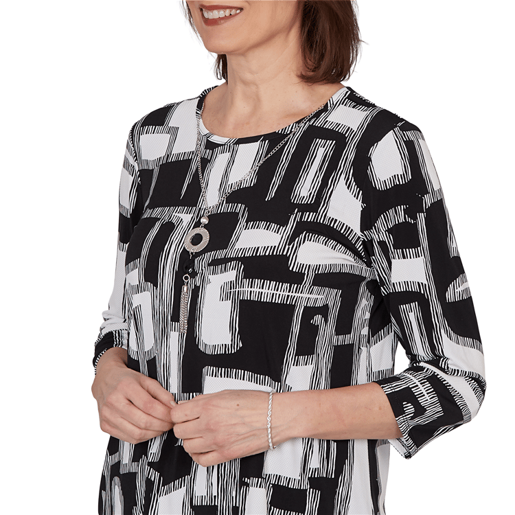 Womens Alfred Dunner Classics Geometric Abstract Blouse