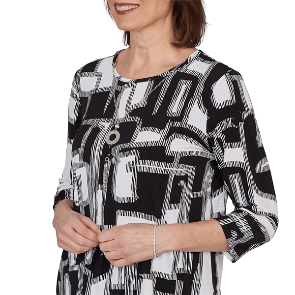 Womens Alfred Dunner Classics Geometric Abstract Blouse