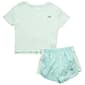 Girls (7-12) New Balance Rib Top w/ Abstract Short - Cosmic Jade - image 1
