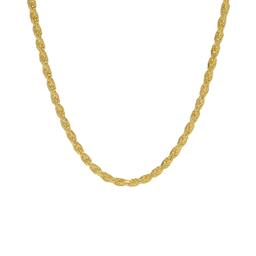 20n. Polished Vermeil Sterling Silver Solid Rope Chain Necklace