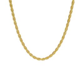 20n. Polished Vermeil Sterling Silver Solid Rope Chain Necklace