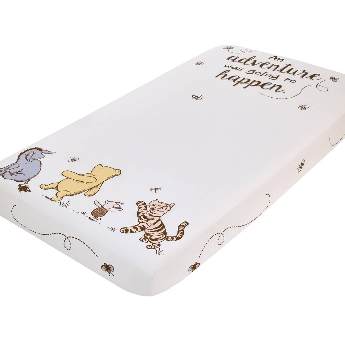 Disney Classic Pooh Hunny Fun Photo Op Nursery Fitted Crib...