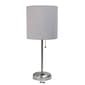 LimeLights White Stick Lamp w/Charging Outlet & Fabric Shade - image 12