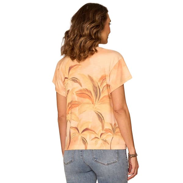 Womens Democracy Short Sleeve Palm Tree Boyfriend Tee