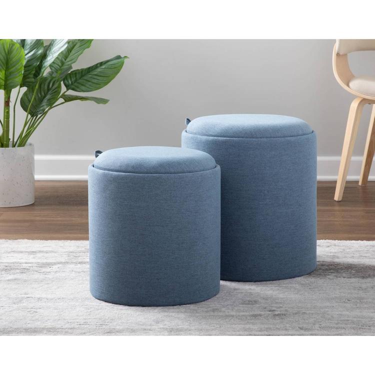 LumiSource Tray Contemporary Nesting Ottoman Set