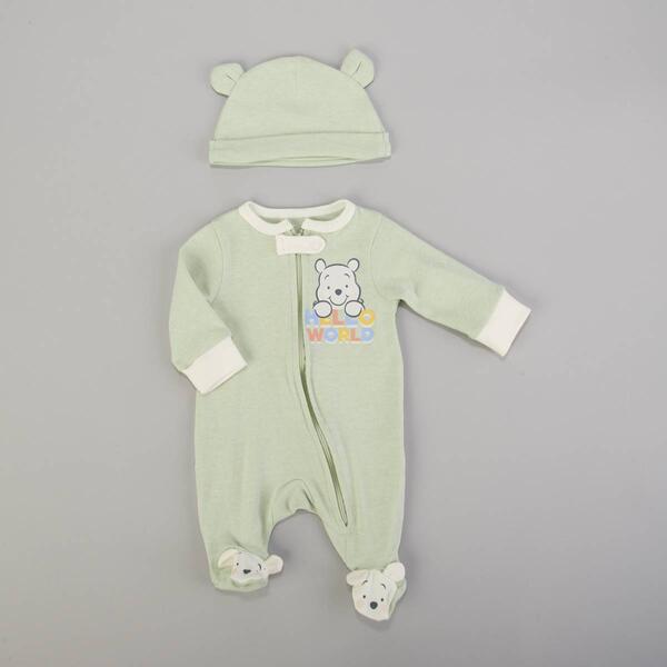 Baby Unisex &#40;NB-9M&#41; Disney Winnie the Pooh Hello World Sleeper - image 