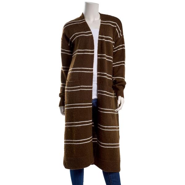 Juniors Madden Girl Stripe Open Front Duster Cardigan