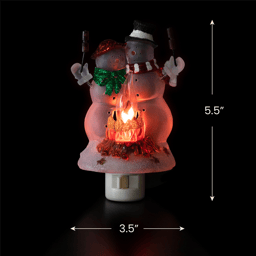 Northlight Snow Couple Roasting Marshmallow Christmas Night Light