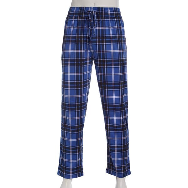 Mens Preswick & Moore(R) Plaid Drawstring Pajama Pants - Blue