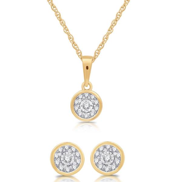 Nova Star(R) Lab Grown Diamond Bezel Frame Pendant & Earring Set - image 