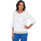 Petite Alfred Dunner The Royal Treatment Lace Trim Blouse - image 3