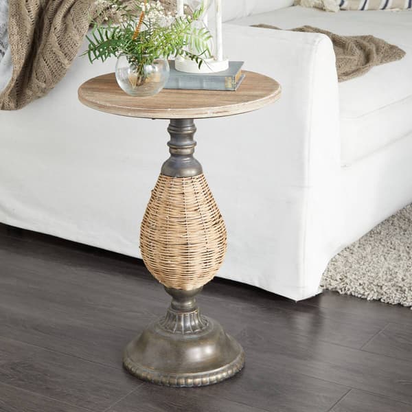 9th & Pike® Brown Metal Farmhouse Accent Table