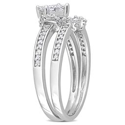 Diamond Classics™ 1/2ctw. Princess Diamond Silver Bridal Ring Set