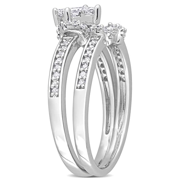 Diamond Classics™ 1/2ctw. Princess Diamond Silver Bridal Ring Set