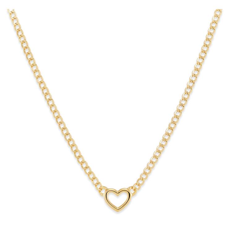 Gold Classics(tm) Open Heart Curb Chain Necklace