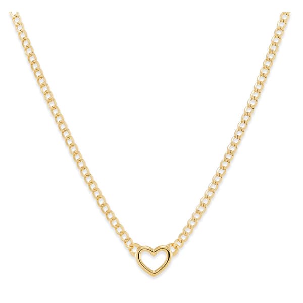 Gold Classics&#40;tm&#41; Open Heart Curb Chain Necklace