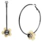 Steve Madden Puffy Flower Charm Hoop Earrings - image 1