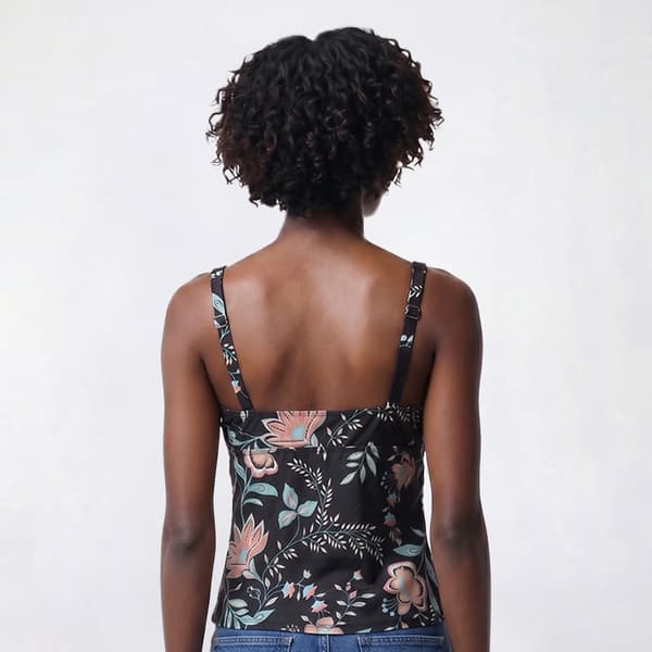 Womens Cupshe Floral Tunnel Tankini Swim Top