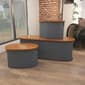 9th & Pike® Farmhouse Silver Entryway Storage Bench Set of 3 - image 9