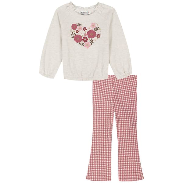 Girls (4-6x) Kids Headquarters(R) Heart Top & Houndstooth Leggings