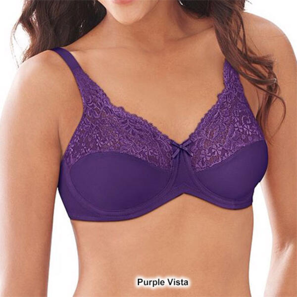 Women's Lilyette 0428 Comfort Lace Minimizer Bra (Purple Vista 40DDD)