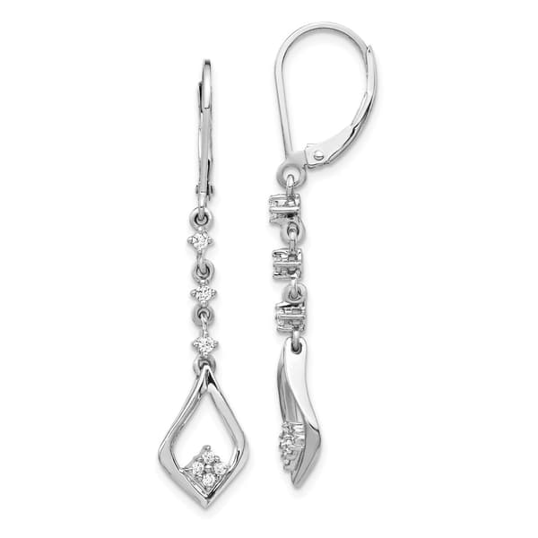 Diamond Classics(tm) 14kt. White Gold Dangle Earrings - image 