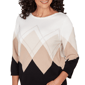Petite Alfred Dunner Seville Stud Embellishment Argyle Sweater - image 5