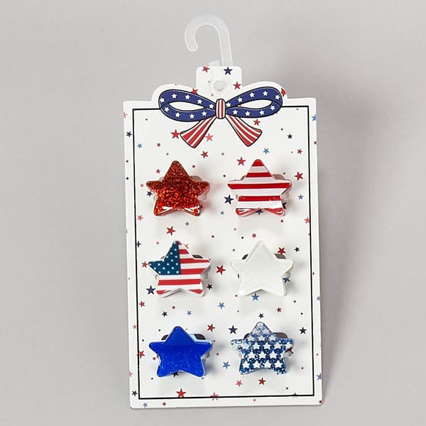 Womens Fantasia 6pk. Flag Stars Claw Clips - image 