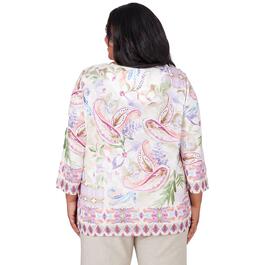 Plus Size Alfred Dunner Garden Party Paisley Floral Blouse