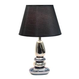 Elegant Designs Chrome & Metallic Blue Stones Ceramic Table Lamp